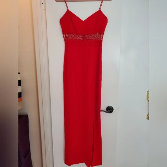 Jovani Delicious Red Dress with beaded empire waist - Picture 3 of 6
